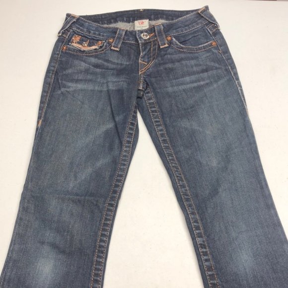 LIKE NEW TRUE RELIGION STRAIGHT JEANS 24x30 MADE IN USA 🇺🇸 - Picture 6 of 10